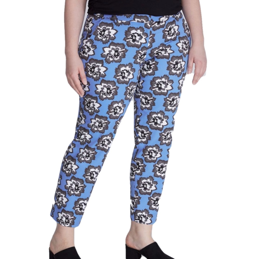 Lane Bryant Pants Blue Floral Ankle Pants Lena